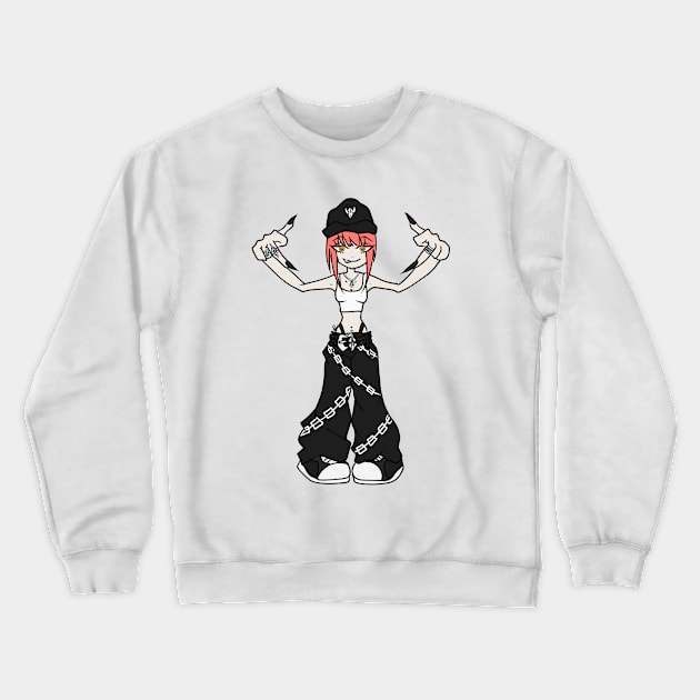 Anime cartoony girl y2k-2 Crewneck Sweatshirt by _1.art_shop